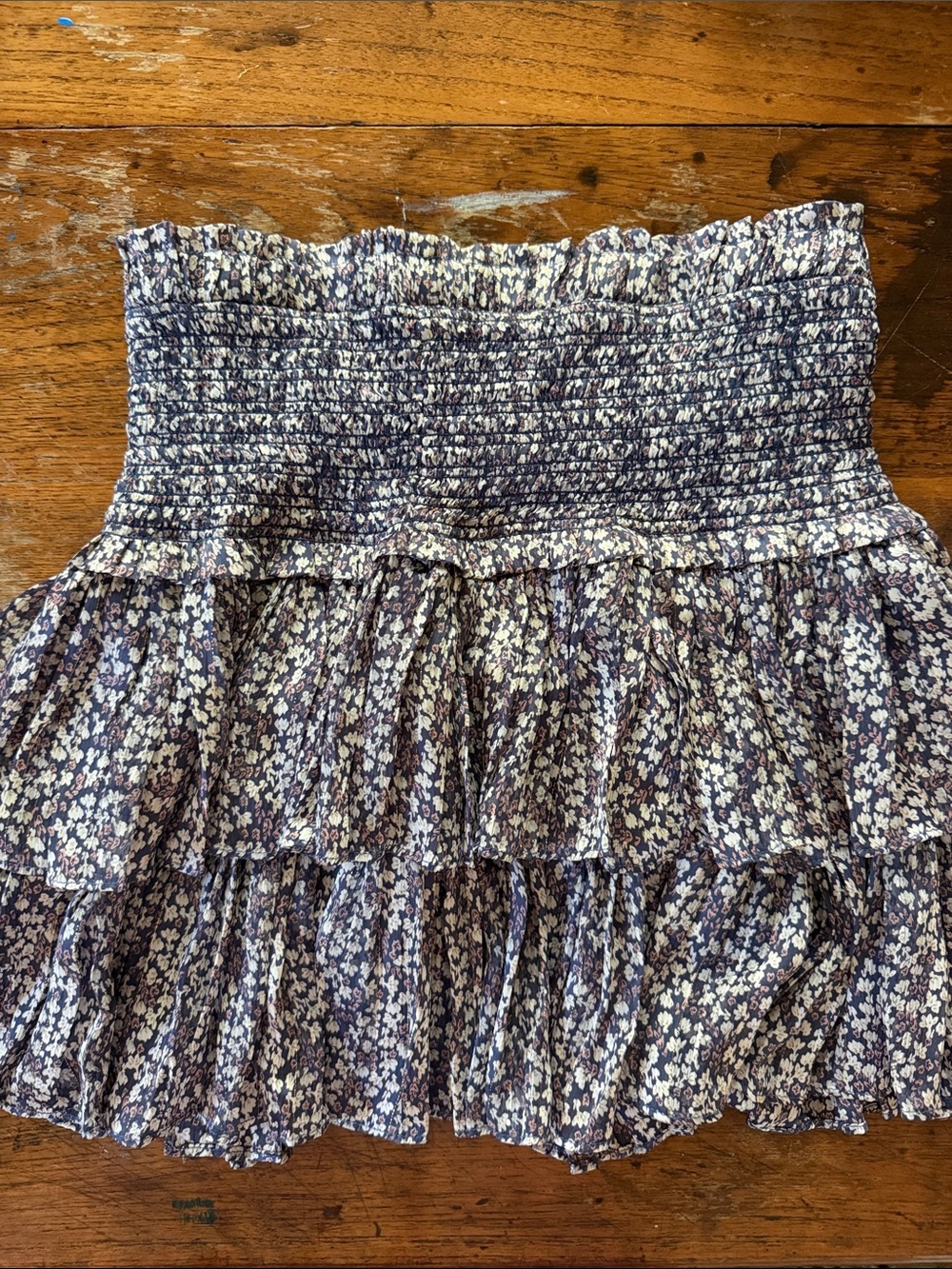 We’re all pretty girls Floral Smocked Tiered Mini Skirt
